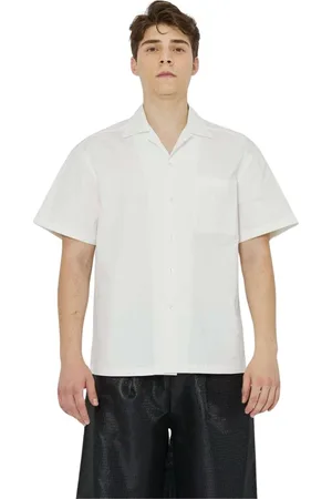 John Richmond Skjorte, Herre, Hvid, 2XL, Bomuld, Skjorte med tone-i-tone broderet logo på forsiden