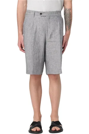 corneliani Shorts, Herre, Grå, XL, Linned, Elegant Linned Shorts