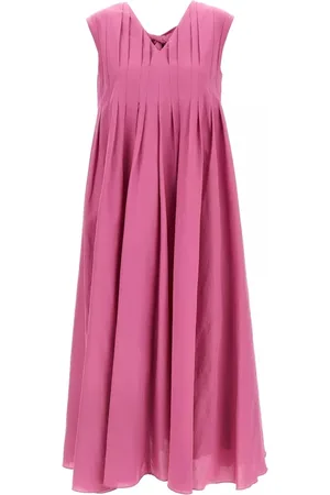 Max Mara Kjole, Dame, Lyserød, XS, Bomuld, Lyserød Ærmeløs Kjole med V-Hals