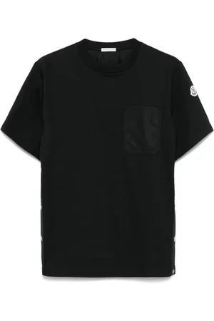 Moncler Top, Dame, Sort, M, Sorte T-shirts og Polos med Logo Patch