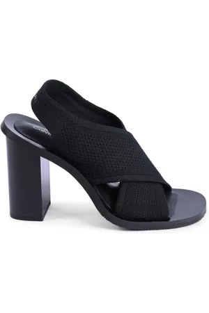 Calvin Klein Sko, Dame, Sort, 37 EU, Polyester, Sort Strik Slingback Sandal