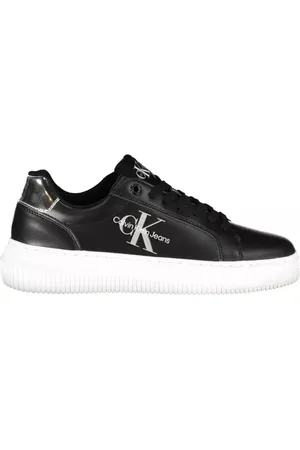 Calvin Klein Sko, Dame, Sort, 38 EU, Polyester, Polyester Sneaker med Kontrastdetaljer