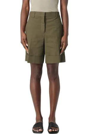 Jil Sander Shorts, Dame, Grøn, S, Linned, Linned Culottes Shorts