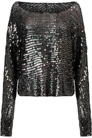 Mes Demoiselles Top, Dame, Sort, M, Pailletstrikbluse