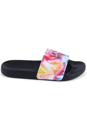 Calvin Klein Sko, Dame, Lyserød, 38 EU, Bomuld, TieDye Print Slides