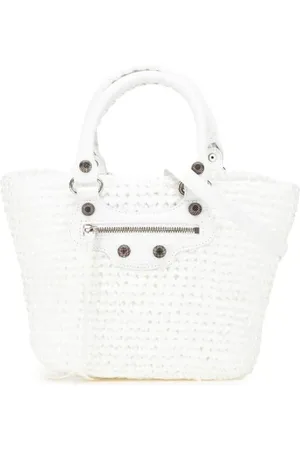 Balenciaga Pre-owned, Dame, Hvid, ONE SIZE, Uld, Pre-owned Laeder balenciaga-tasker