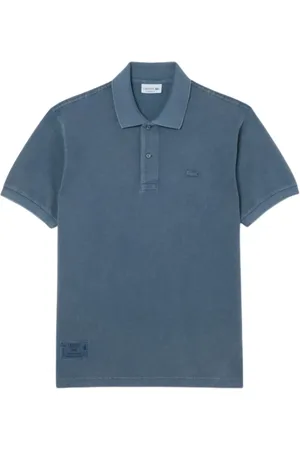 Lacoste Top, Herre, Blå, 2XL, Bomuld, Klassisk L.12.12 Polo med Vasket Effekt