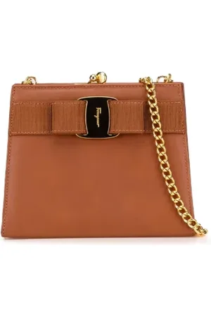Salvatore Ferragamo Pre-owned, Dame, Brun, ONE SIZE, Uld, Pre-owned Laeder skuldertasker