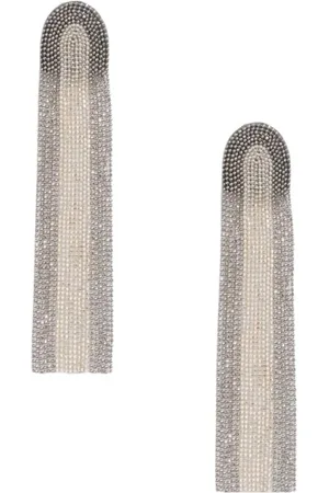 Fabiana Filippi Tilbehør, Dame, Grå, ONE SIZE, Krystal Tassel Øreringe