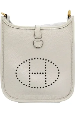 Hermès Pre-owned, Dame, Hvid, ONE SIZE, Uld, Pre-owned Laeder skuldertasker