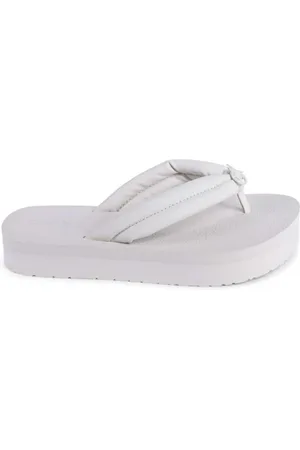 Calvin Klein Sko, Dame, Hvid, 40 EU, Polyester, Beige Thong Sandal Flip Flop