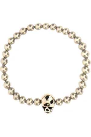 Alexander McQueen Tilbehør, Dame, Grå, ONE SIZE, Skull Beaded Armbånd