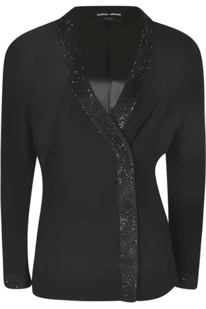Giorgio Armani Jakke, Dame, Sort, XS, Uld, Stilfulde Jakker Kollektion