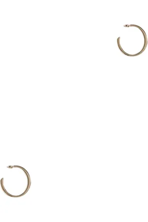 Fabiana Filippi Tilbehør, Dame, Grå, ONE SIZE, Uld, Guld Hoop Øreringe Smykker