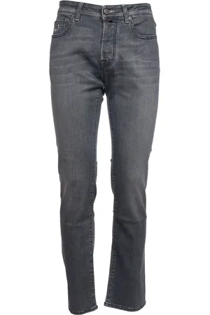 Jacob Cohen Jeans, Herre, Grå, W32, Bomuld, Slim Fit Grå Bomuld Stræk Jeans