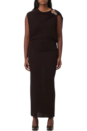 Lanvin Kjole, Dame, Brun, S, Elegant Kaffe Maxi Kjole