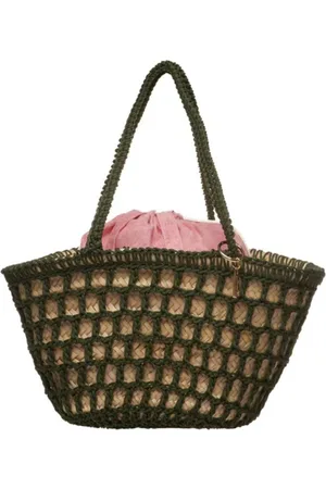 La Milanesa Taske, Dame, Grøn, ONE SIZE, Uld, Mediterraneo Straw Skuldertaske Grøn
