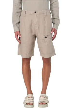 C.P. Company Shorts, Herre, Grøn, XS, Linned, Grøn Linned Casual Shorts