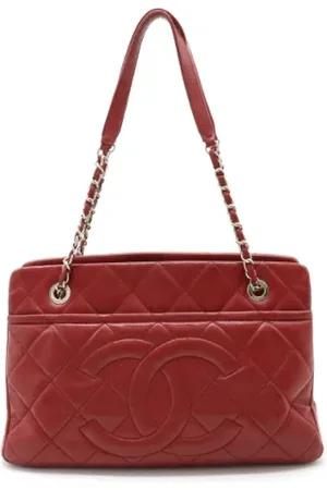 CHANEL Pre-owned, Dame, Rød, ONE SIZE, Uld, Pre-owned Laeder totes