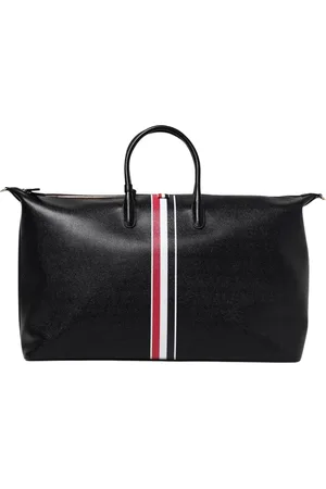 Thom Browne Taske, Herre, Sort, ONE SIZE, Læder, Stribet Læder Weekendtaske