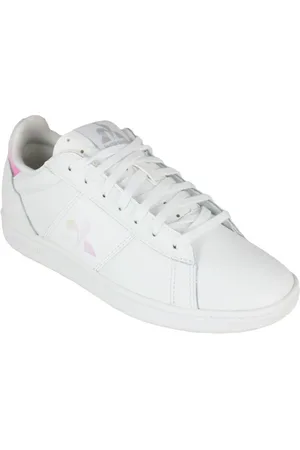 Le Coq Sportif Sko, Dame, Hvid, 38 EU, Læder, Hvide Lædersneakers Papier Tigre