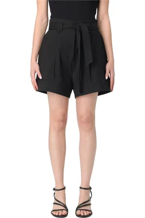 IRO Shorts, Dame, Sort, 2XS, Uld, Sorte TieBelt HighWaisted Shorts