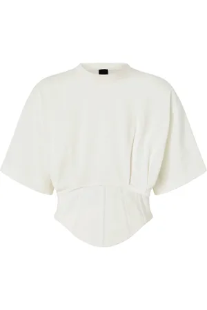 Pinko Top, Dame, Hvid, M, Bomuld, Hvid T-shirt med bustier-stil bund