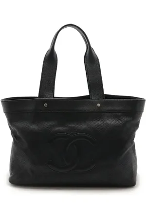 CHANEL Pre-owned, Dame, Sort, ONE SIZE, Tyl, Pre-owned Laeder totes
