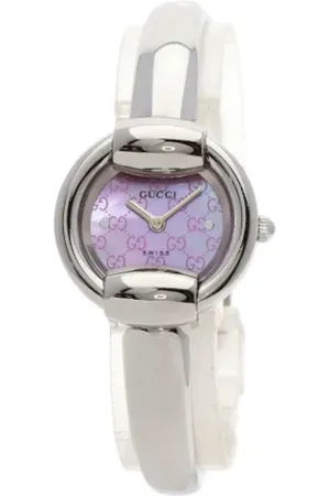 Gucci Pre-owned, Dame, Lilla, ONE SIZE, Tyl, Pre-owned Rustfrit stal watches