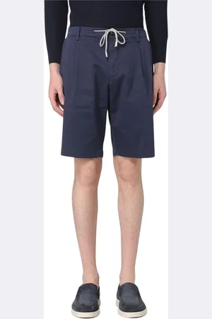 ELEVENTY Shorts, Herre, Blå, W33, Uld, Stilfulde Plisserede Casual Shorts