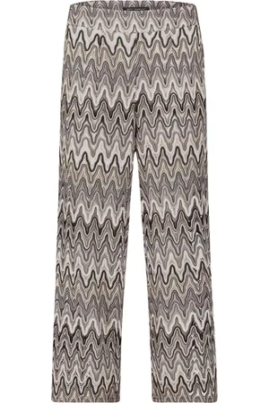 Betty Barclay Bukser, Dame, Flerfarvet, M, Uld, Højtaljede Marlene-bukser i zigzag-design