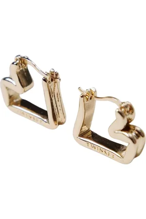 Twin-Set Tilbehør, Dame, Gul, ONE SIZE, Uld, Guld Hoop Øreringe