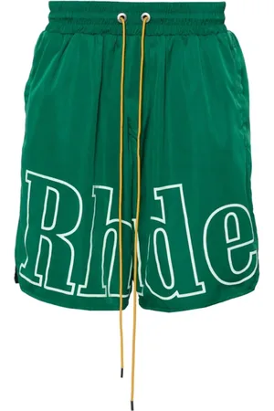 Rhude Shorts, Herre, Grøn, S, Polyester, Logo Print Track Shorts