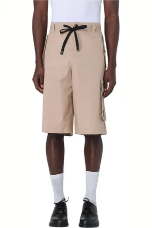 VERSACE Shorts, Herre, Brun, XS, Uld, Stilfulde Denim Shorts med Couture Detaljer