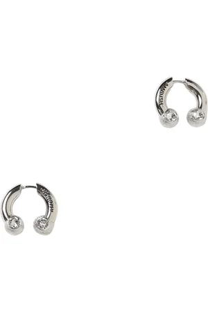 AMBUSH Tilbehør, Dame, Grå, ONE SIZE, Sølv Krystal Hoop Øreringe