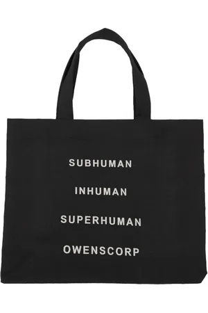 Rick Owens Taske, unisex, Sort, ONE SIZE, Bomuld, Sort strandtaske med forbroderi