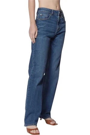 John Richmond Jeans, Dame, Blå, W30, Bomuld, Straight Leg Medium High Waist Jeans