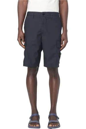 Stone Island Shorts, Herre, Blå, W33, Nylon, Klassiske Cargo Shorts