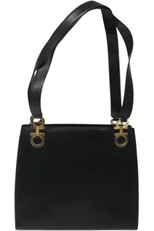 Salvatore Ferragamo Pre-owned, Dame, Sort, ONE SIZE, Uld, Pre-owned Laeder hndtasker