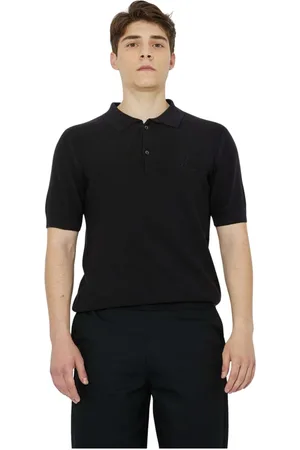 John Richmond Top, Herre, Sort, S, Bomuld, Poloshirt med broderet logo på forsiden