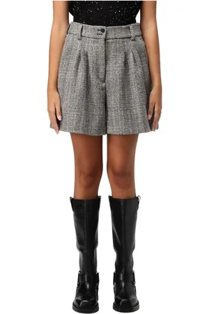 Golden Goose Shorts, Dame, Grå, XS, Elegant Ecru Plisserede Shorts