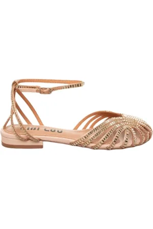 Bibi Lou Sko, Dame, , 41 EU, Læder, Flad Juvel Sandal i Nøgen Læder