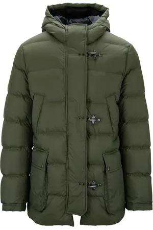 FAY Jakke, Herre, Grøn, 2XL, Uld, Herre Quiltet Jakke med Høj Krave