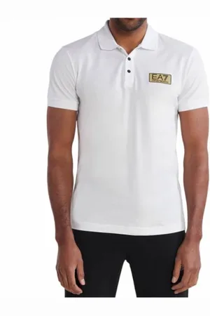 EA7 Top, Herre, Hvid, XL, Uld, Stilfuld Polo Shirt