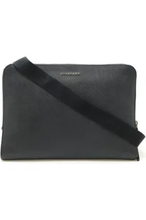 Burberry Pre-owned, Dame, Sort, ONE SIZE, Uld, Pre-owned Laeder skuldertasker