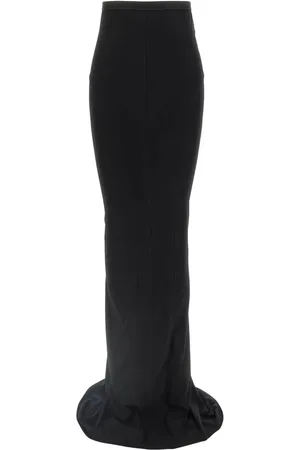 Rick Owens Nederdel, Dame, Sort, XS, Bomuld, Sort Jersey Nederdel Elastisk Talje