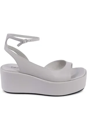 Calvin Klein Sko, Dame, , 39 EU, Læder, Læder Platform Kilehæl Sandaler