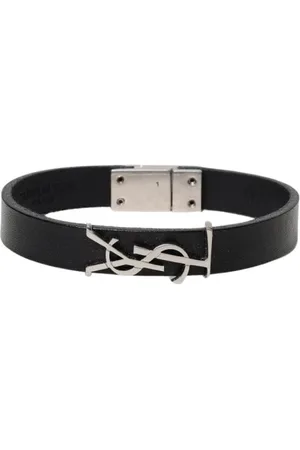 Saint Laurent Tilbehør, Dame, Sort, L, Læder, Elegant Læderarmbånd med Magnetisk Lås