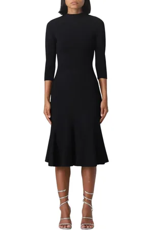 Stella McCartney Kjole, Dame, Sort, M, Elegant Strik Midi Kjole