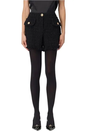 VERSACE Shorts, Dame, Sort, L, Tweed, Sort Boucle Tweed Mode Shorts